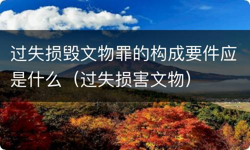 过失损毁文物罪的构成要件应是什么（过失损害文物）