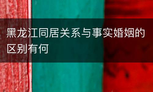 黑龙江同居关系与事实婚姻的区别有何