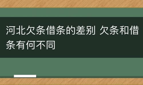 河北欠条借条的差别 欠条和借条有何不同