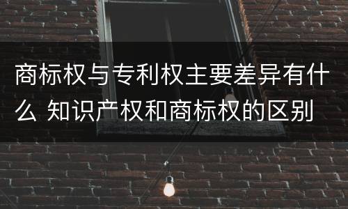 商标权与专利权主要差异有什么 知识产权和商标权的区别
