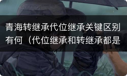 青海转继承代位继承关键区别有何（代位继承和转继承都是法定继承）