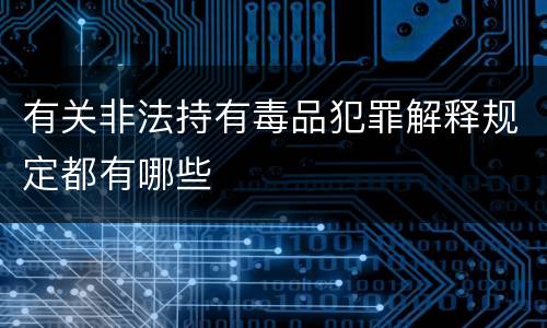 有关非法持有毒品犯罪解释规定都有哪些