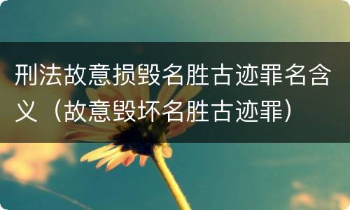刑法故意损毁名胜古迹罪名含义（故意毁坏名胜古迹罪）