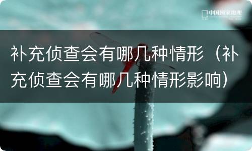 补充侦查会有哪几种情形（补充侦查会有哪几种情形影响）