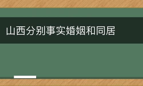 山西分别事实婚姻和同居