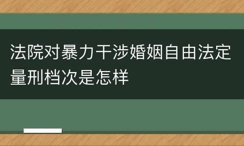 法院对暴力干涉婚姻自由法定量刑档次是怎样