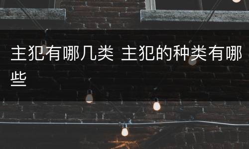 主犯有哪几类 主犯的种类有哪些