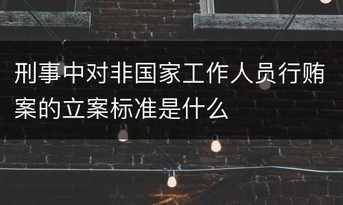 刑事中对非国家工作人员行贿案的立案标准是什么