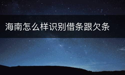 海南怎么样识别借条跟欠条