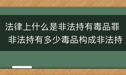 法律上什么是非法持有毒品罪 非法持有多少毒品构成非法持有毒品罪