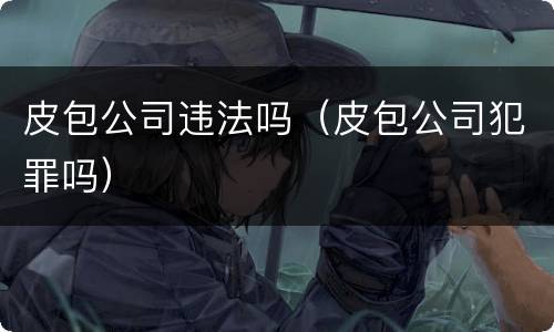 皮包公司违法吗（皮包公司犯罪吗）
