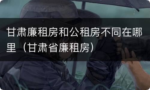 甘肃廉租房和公租房不同在哪里（甘肃省廉租房）