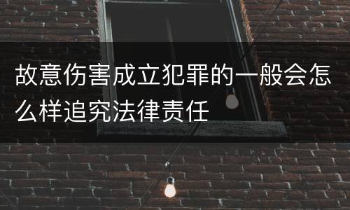 故意伤害成立犯罪的一般会怎么样追究法律责任