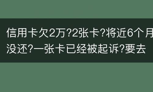 信用卡欠2万?2张卡?将近6个月没还?一张卡已经被起诉?要去公安局现在怎么办