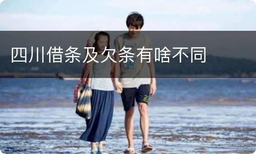 四川借条及欠条有啥不同