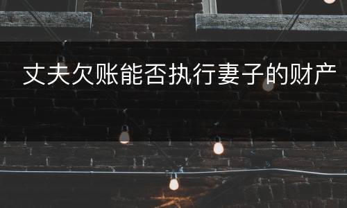  丈夫欠账能否执行妻子的财产