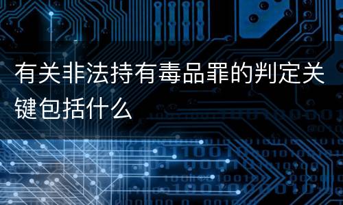 有关非法持有毒品罪的判定关键包括什么