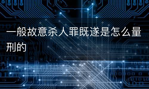 一般故意杀人罪既遂是怎么量刑的