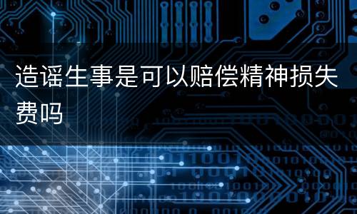 造谣生事是可以赔偿精神损失费吗
