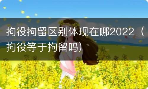拘役拘留区别体现在哪2022（拘役等于拘留吗）