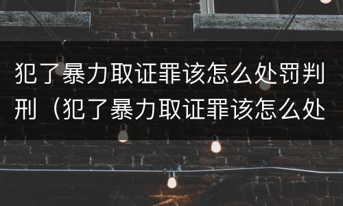 犯了暴力取证罪该怎么处罚判刑（犯了暴力取证罪该怎么处罚判刑的）