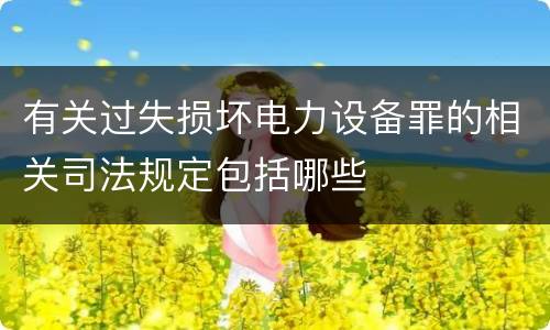 有关过失损坏电力设备罪的相关司法规定包括哪些