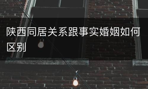陕西同居关系跟事实婚姻如何区别