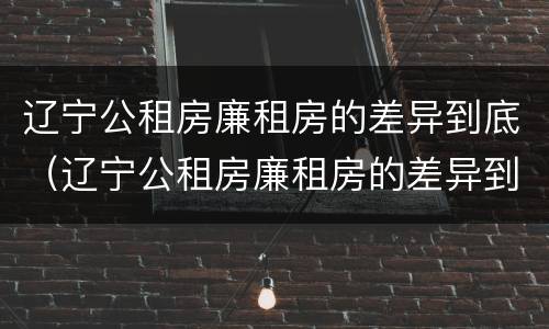 辽宁公租房廉租房的差异到底（辽宁公租房廉租房的差异到底多大）