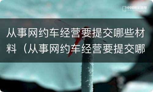 从事网约车经营要提交哪些材料（从事网约车经营要提交哪些材料证明）