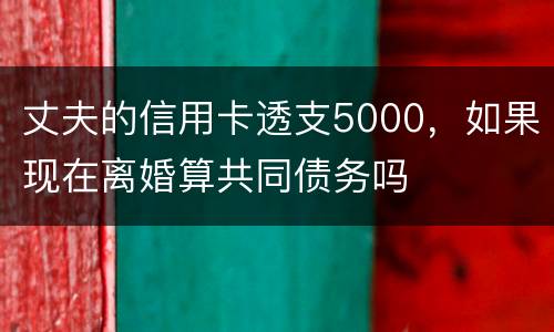丈夫的信用卡透支5000，如果现在离婚算共同债务吗