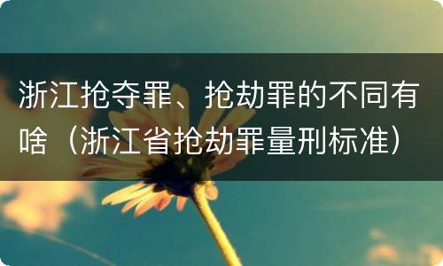 浙江抢夺罪、抢劫罪的不同有啥（浙江省抢劫罪量刑标准）