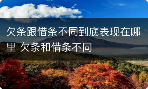 欠条跟借条不同到底表现在哪里 欠条和借条不同