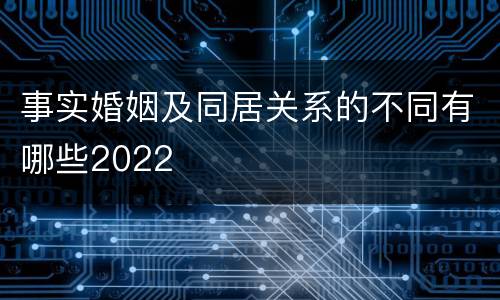 事实婚姻及同居关系的不同有哪些2022