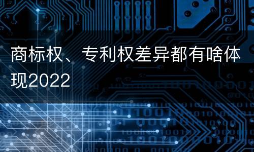 商标权、专利权差异都有啥体现2022