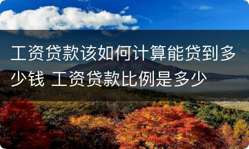 工资贷款该如何计算能贷到多少钱 工资贷款比例是多少