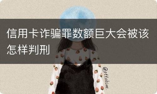 信用卡诈骗罪数额巨大会被该怎样判刑