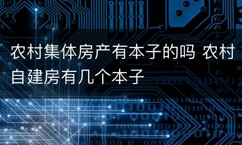 农村集体房产有本子的吗 农村自建房有几个本子