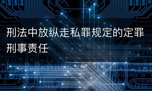 刑法中放纵走私罪规定的定罪刑事责任