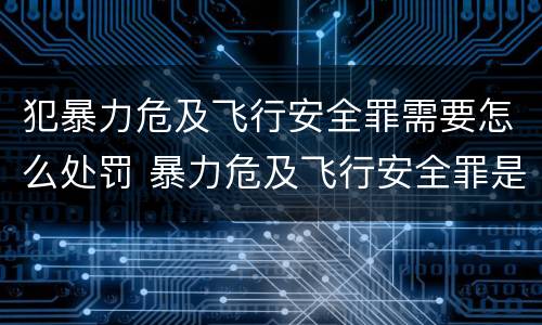 犯暴力危及飞行安全罪需要怎么处罚 暴力危及飞行安全罪是危险犯吗