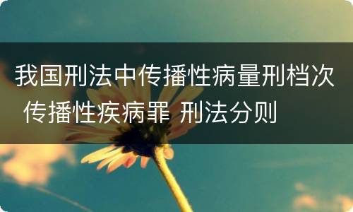 我国刑法中传播性病量刑档次 传播性疾病罪 刑法分则