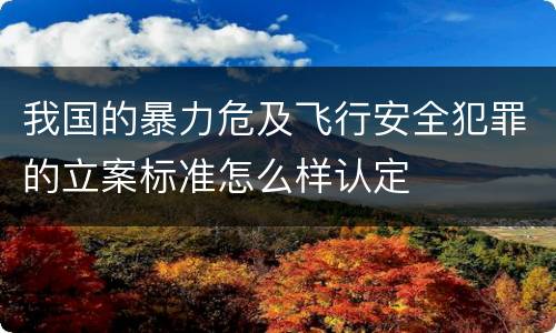 我国的暴力危及飞行安全犯罪的立案标准怎么样认定