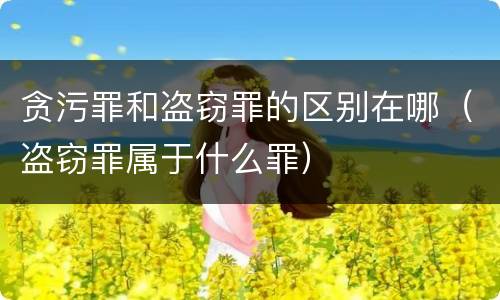 贪污罪和盗窃罪的区别在哪（盗窃罪属于什么罪）
