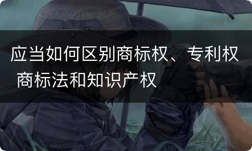 应当如何区别商标权、专利权 商标法和知识产权