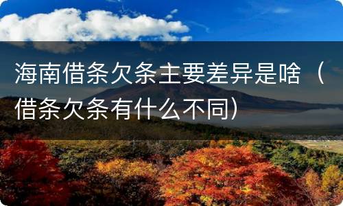 海南借条欠条主要差异是啥（借条欠条有什么不同）