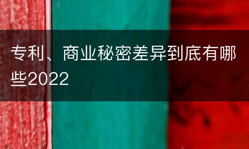 专利、商业秘密差异到底有哪些2022