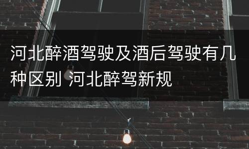 河北醉酒驾驶及酒后驾驶有几种区别 河北醉驾新规