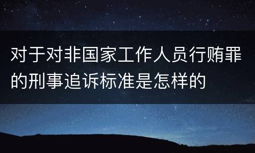 对于对非国家工作人员行贿罪的刑事追诉标准是怎样的