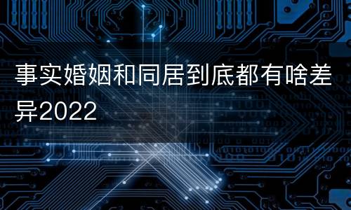 事实婚姻和同居到底都有啥差异2022