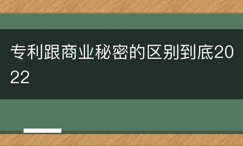 专利跟商业秘密的区别到底2022