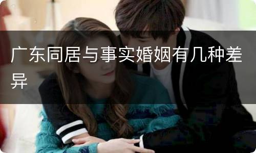 广东同居与事实婚姻有几种差异